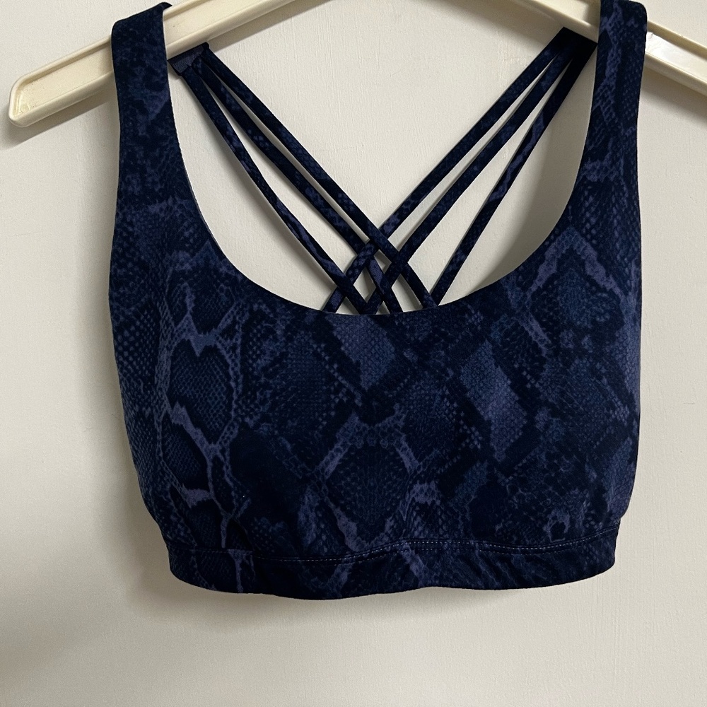 Victoria's Secret Blue Snakeskin Print Sports Bra